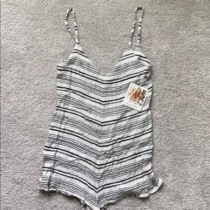 Spiritual Gangster Brushstroke Stripe Playa Romper